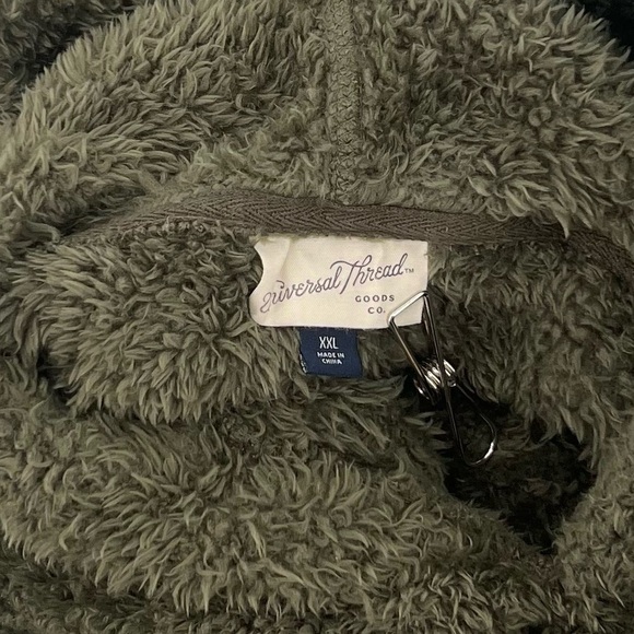 Universal Thread Green Teddy Fleece Hoodie Sweatshirt Size XXL Women’s - Picture 2 of 5